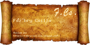 Fábry Csilla névjegykártya